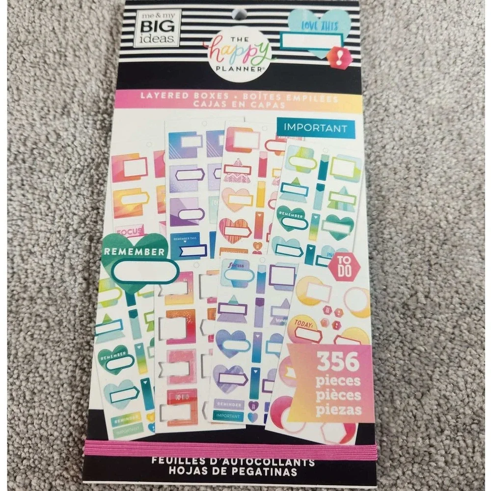 The Happy Planner Sticker Book Bundle Floral Layered Boxes Faith Warrior 3pk